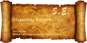 Styaszny Eszter névjegykártya