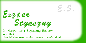 eszter styaszny business card